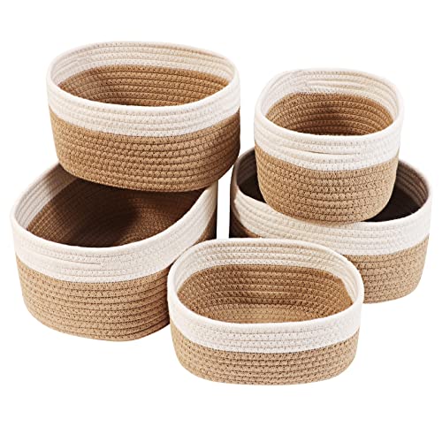 Lot de 5 Paniers de Rangement en Coton
