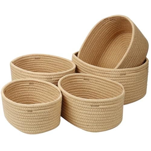 Lot de 5 Paniers de Rangement en Jute