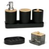 Lot de 6 Accessoires de Salle de Bain Noir Lot de 6 Accessoires de Salle de Bain Noir