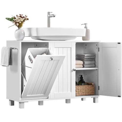 Meuble de Salle de Bain avec Panier à Linge Meuble de Salle de Bain avec Panier à Linge
