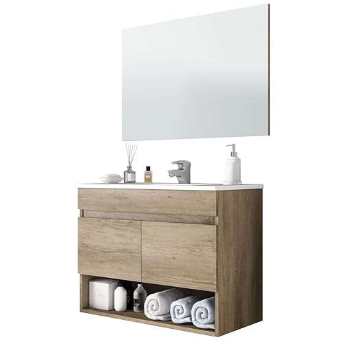 Meuble de Salle de Bain Suspendu 80 cm