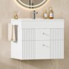 Meuble Lavabo Suspendu avec Lavabo en Céramique