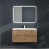 Meuble Mural Salle de Bain 80cm Marron Clair