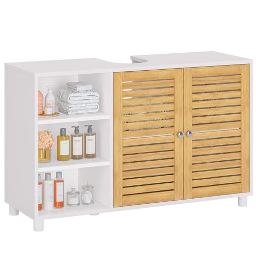 Meuble sous lavabo en Bambou, 2 Portes Meuble sous lavabo en Bambou, 2 Portes
