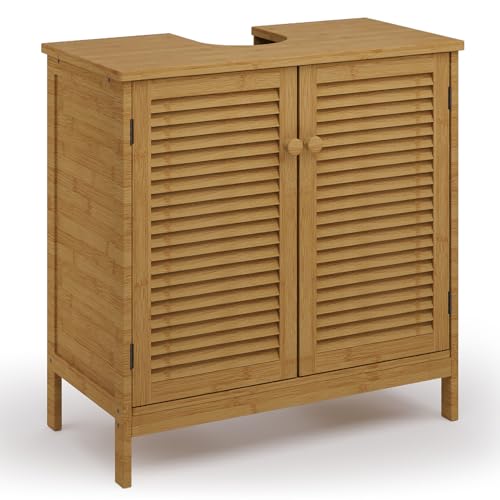 Meuble sous Lavabo en Bambou Naturel Meuble sous Lavabo en Bambou Naturel
