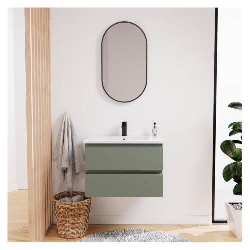 Meuble Vasque 60cm Sorrento en Vert Satiné Meuble Vasque 60cm Sorrento en Vert Satiné