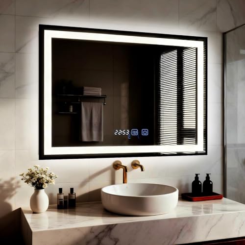 Miroir Lumineux LED Salle de Bain 80x60cm Miroir Lumineux LED Salle de Bain 80x60cm