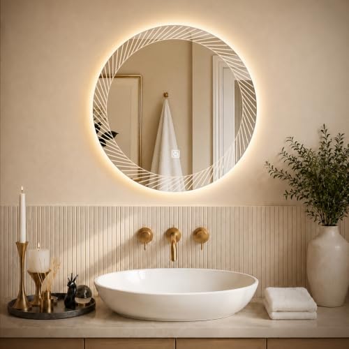 Miroir mural de salle de bain éclairé 50x50 cm Miroir mural de salle de bain éclairé 50x50 cm