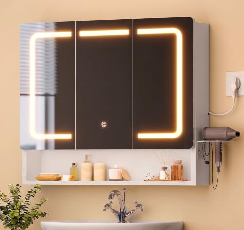 Miroir Salle de Bain LED avec Rangement Miroir Salle de Bain LED avec Rangement