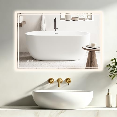 Miroir Salle de Bain LED TEKXDD 70x50 cm