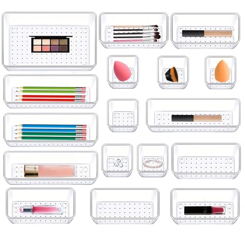 Organisateurs de Tiroirs Transparente - Lot de 17