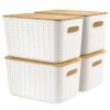 Panier de Rangement Grand en Bambou