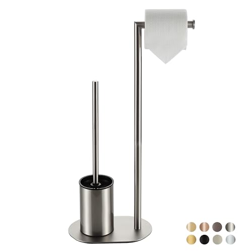 Porte Papier Toilette avec Brosse WC Brossé