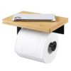 Porte Papier Toilette avec Étagère en Bambou Porte Papier Toilette avec Étagère en Bambou