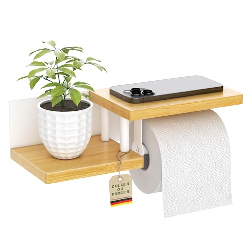 Porte Papier Toilette Mural en Bambou