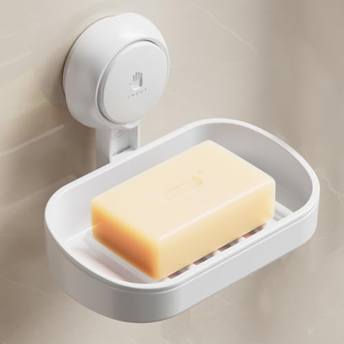 Porte-Savon à Succion Sans Perçage Blanc Porte-Savon à Succion Sans Perçage Blanc