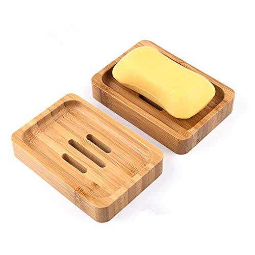 Porte-savon Bambou Naturel 2Pcs Porte-savon Bambou Naturel 2Pcs
