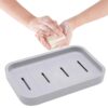 Porte-Savon Double Couche en Plastique Gris