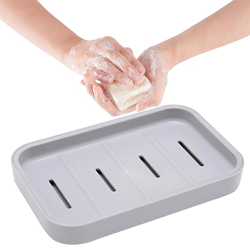 Porte-Savon Double Couche en Plastique Gris Porte-Savon Double Couche en Plastique Gris