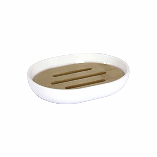 Porte-Savon Élégant en Bambou et Polystyrène Porte-Savon Élégant en Bambou et Polystyrène