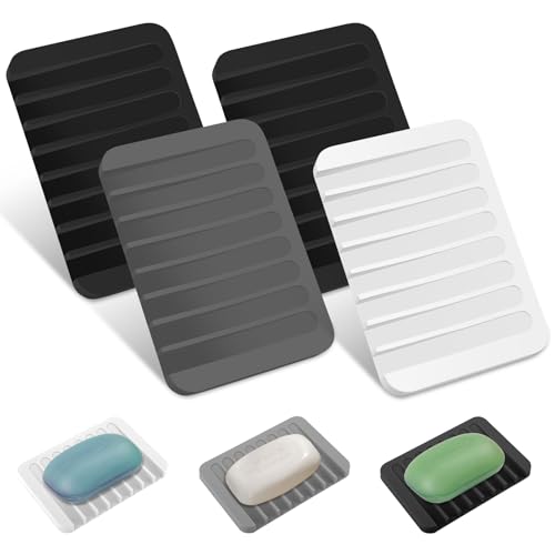Porte Savon en Silicone 4 pièces Porte Savon en Silicone 4 pièces