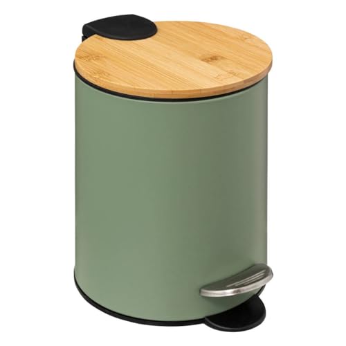 Poubelle de salle de bain en métal Kaki