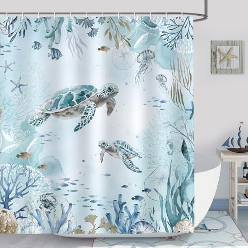 Rideau de Douche Tortue de Mer Imperméable Rideau de Douche Tortue de Mer Imperméable