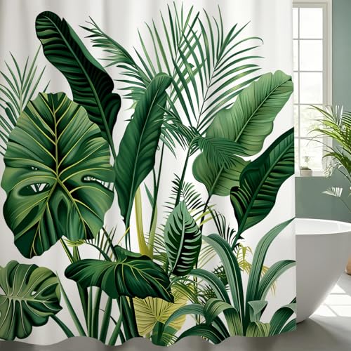 Rideau de Douche Tropical Vert 200x200 cm Rideau de Douche Tropical Vert 200x200 cm