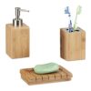 Set Accessoires Salle de Bain Bambou 3 pièces Set Accessoires Salle de Bain Bambou 3 pièces