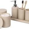 Set d'Accessoires de Salle de Bain Beige
