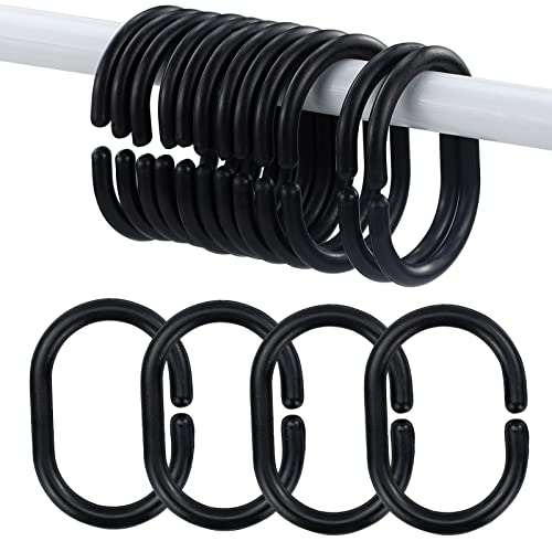 Set de 12 anneaux coulissants noirs