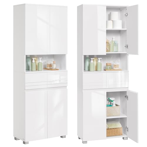 VASAGLE Armoire de Salle de Bain Blanc VASAGLE Armoire de Salle de Bain Blanc