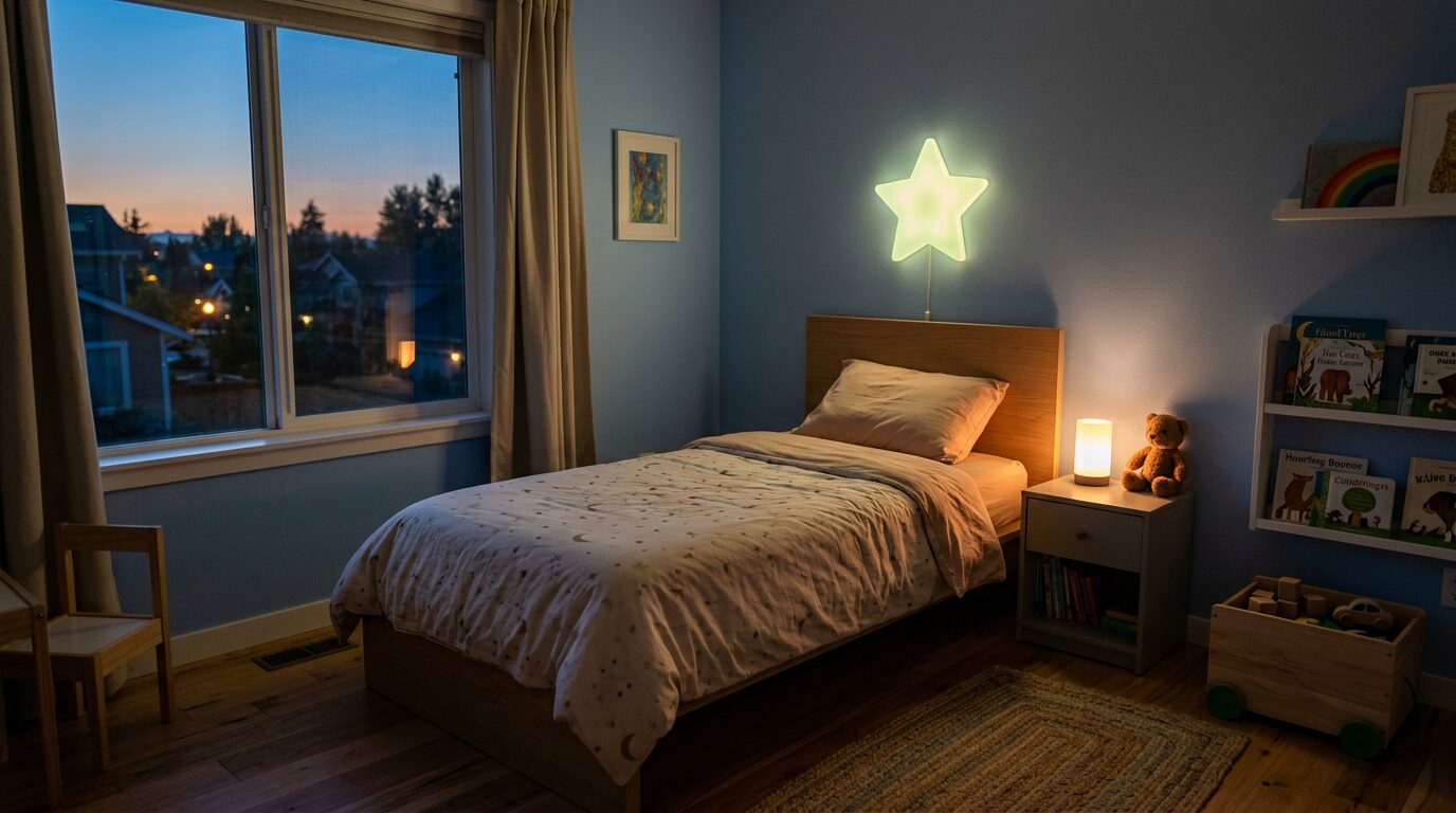 Sticker phosphorescent chambre enfant Sticker mural phosphorescent en forme d'étoile qui brille doucement le soir