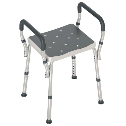 HOMCOM Tabouret de Douche Réglable Gris