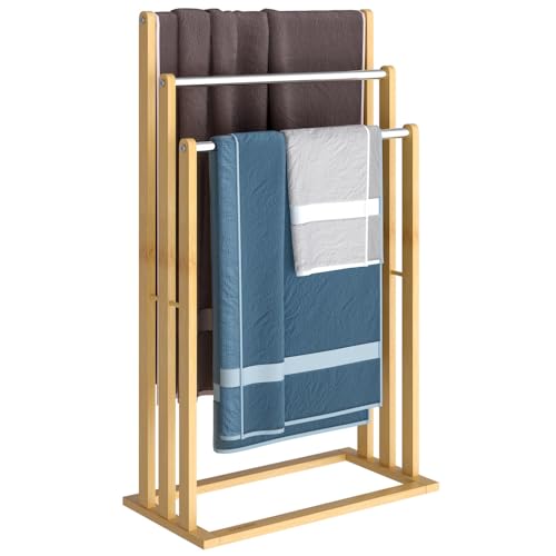 Porte-Serviettes en Bambou avec Barres
