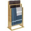 Porte-Serviettes en Bambou avec Étagère Porte-Serviettes en Bambou avec Étagère