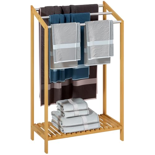 Porte-Serviettes en Bambou et Acier Porte-Serviettes en Bambou et Acier