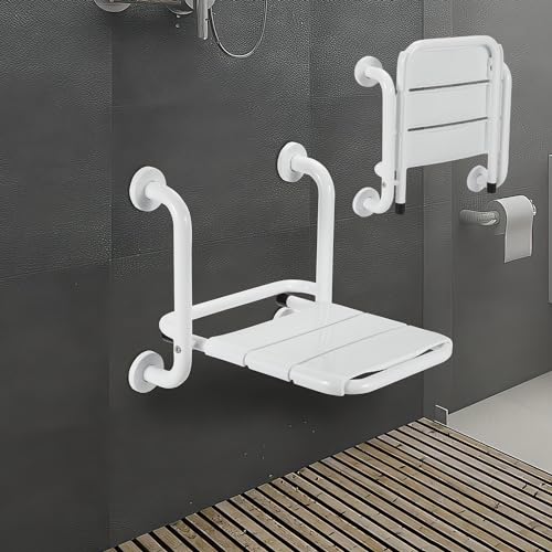 Siège de Douche Pliable Mural avec Accoudoirs