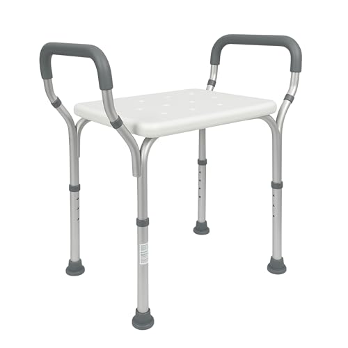 Tabouret de Douche Réglable avec Accoudoirs