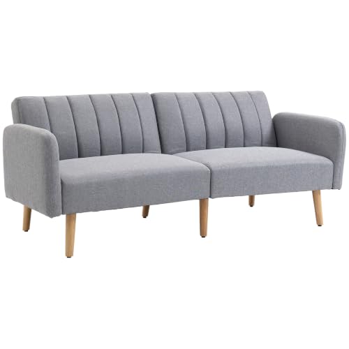 Canapé Convertible 2 Places Inclinable Gris