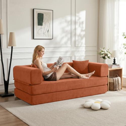 Canapé Convertible Modulable en Velours Côtelé