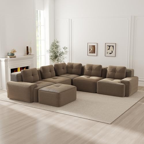 Canapé D'angle Convertible Modulable 6 Places