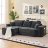 Canapé d'angle Modulable Noir Convertible 262cm Canapé d'angle Modulable Noir Convertible 262cm