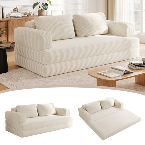 Canapé Lit Convertible 160 cm Blanc