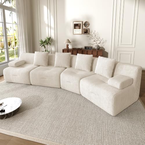Canapé Modulable 4 Places Convertible en Velours