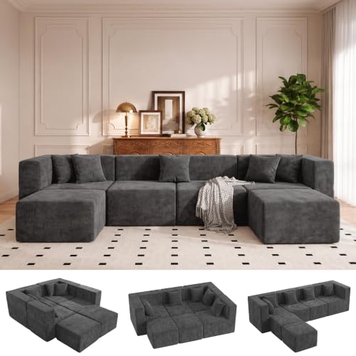 Canapé modulaire Convertible en U 6 Places