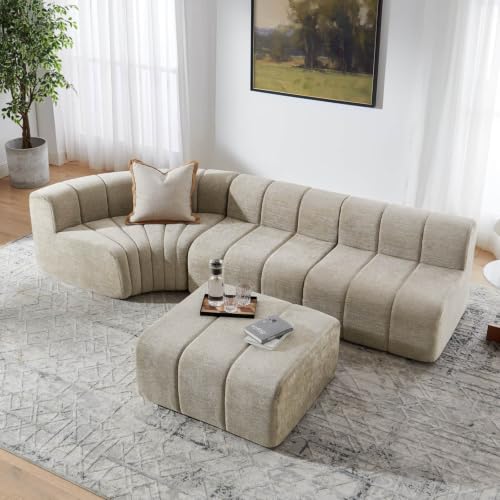 Canapé Modulaire en Chenille Marron