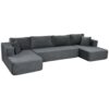 Canapé Modulaire en U 4 Places Gris Canapé Modulaire en U 4 Places Gris