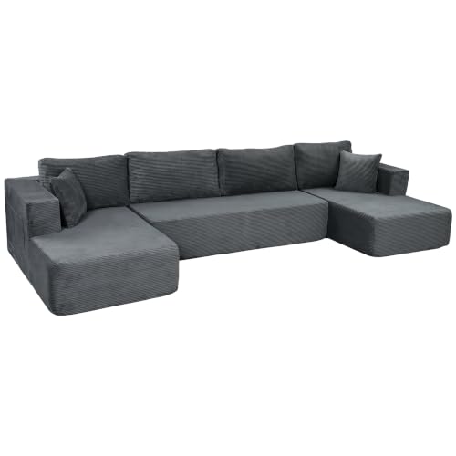 Canapé Modulaire en U 4 Places Gris