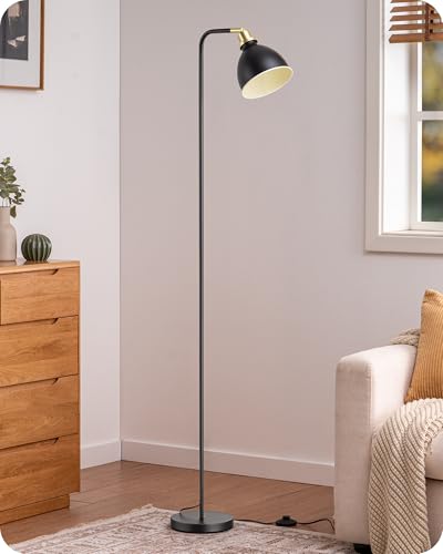 Lampadaire EDISHINE Réglable en Métal Noir